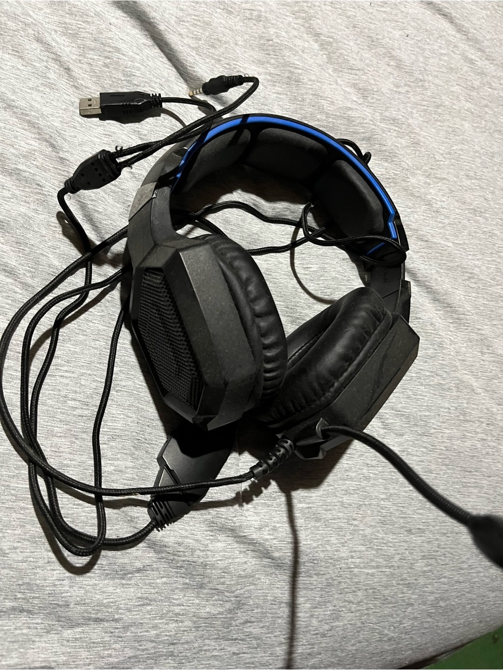 Wired Over-Ear Gaming Headset - Black with Blue Accent